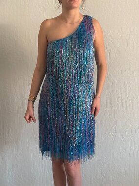 Flapper inspired beaded fringe mini dress from Saks Fifth Avenue